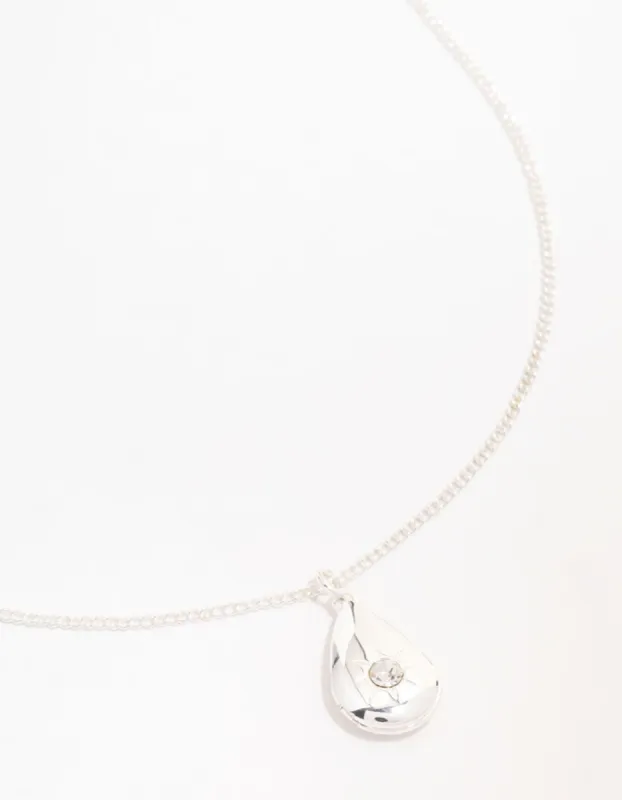 Silver Pear Shaped Locket Necklace sold by lovisa