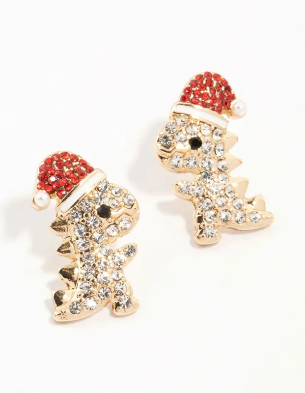 Diamante Dinosaurs Mini Stud Earrings sold by lovisa
