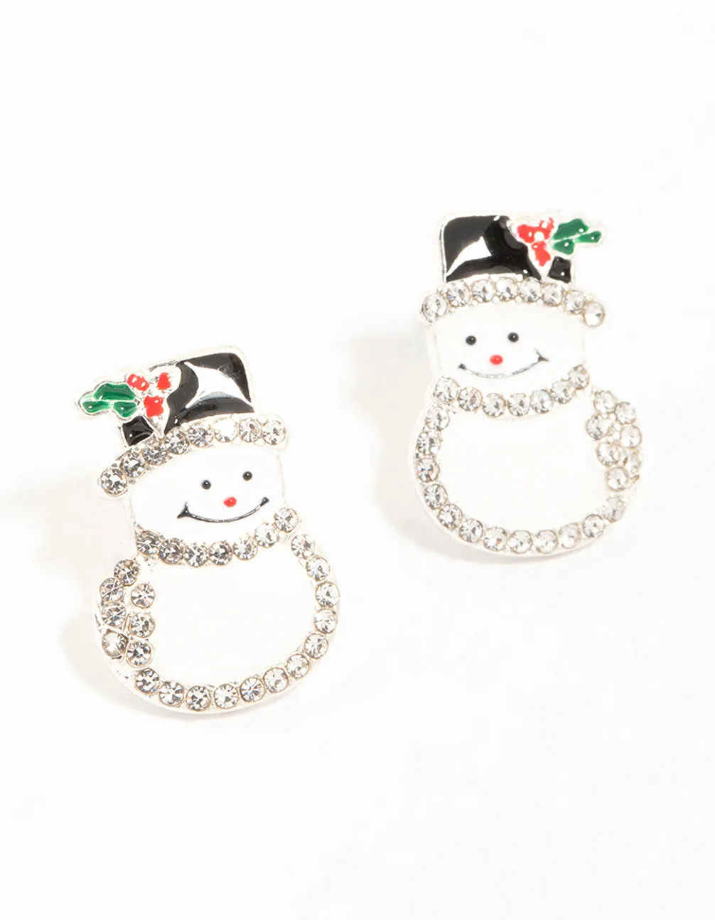 Diamante Snowman Silver Earrings sold by lovisa
