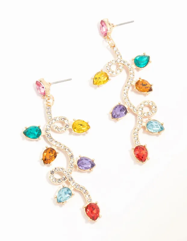 Diamante Tangled Festive Lights Drop Earrings sold by lovisa