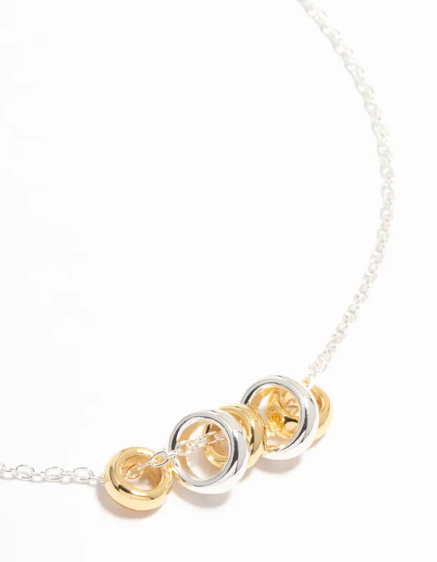 Gold & Silver Plated Rings Pendant Necklace sold by lovisa