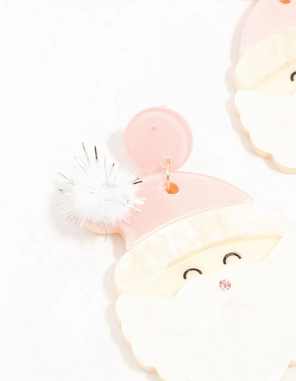 Pink Acrylic Santa Head Earrings sold by lovisa product image thumbnail 2