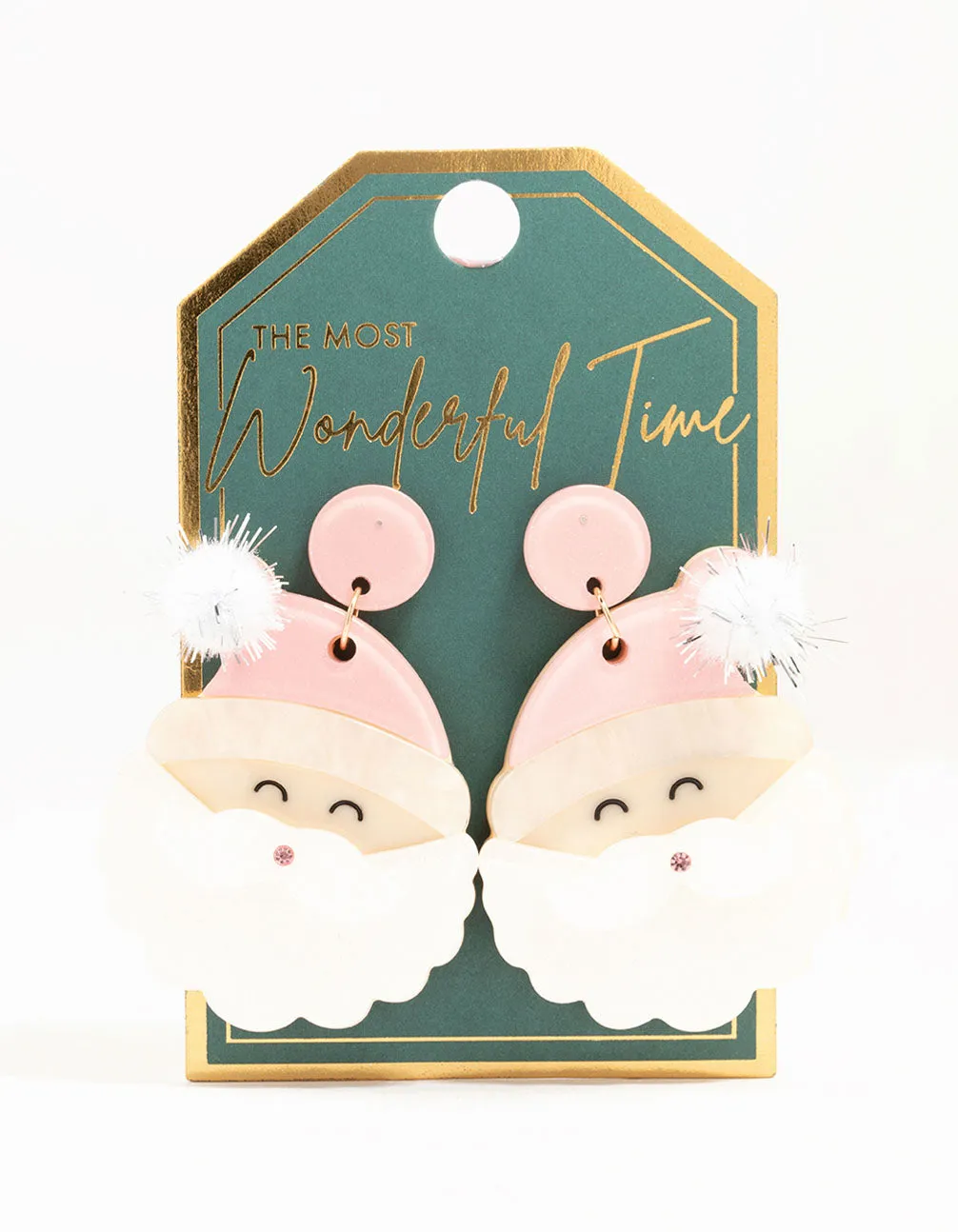 Pink Acrylic Santa Head Earrings sold by lovisa product image thumbnail 3