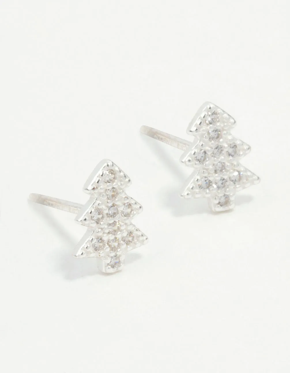 Sterling Silver Cubic Zirconia Tree Stud Earrings sold by lovisa