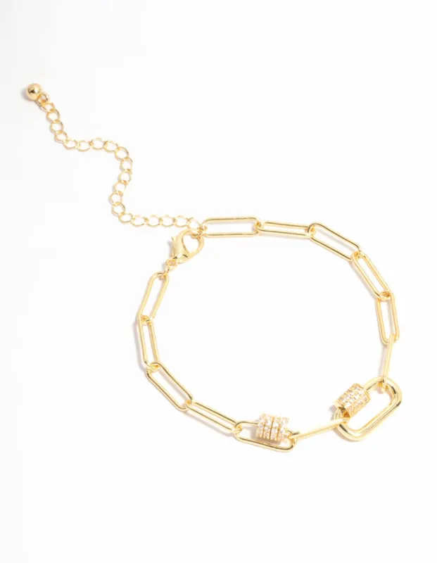 Gold Plated Mini Oval Rondell Link Bracelet sold by lovisa