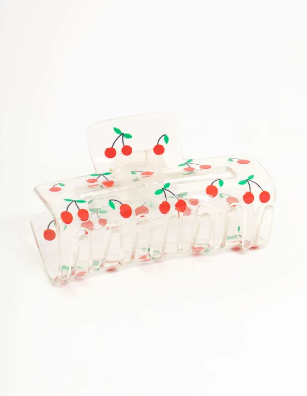 Cherry Rectangle Claw Clip sold by lovisa