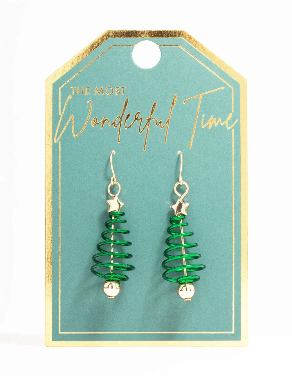 Green & Gold Spiral Tree Drop Earrings sold by lovisa product image thumbnail 3