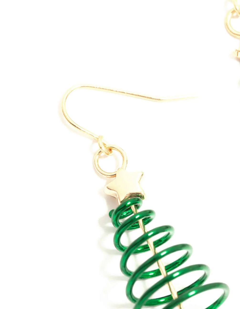 Green & Gold Spiral Tree Drop Earrings sold by lovisa product image thumbnail 2