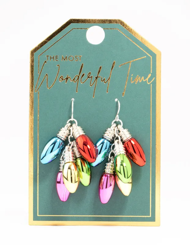 Multicoloured Festive Lights Drop Earrings sold by lovisa