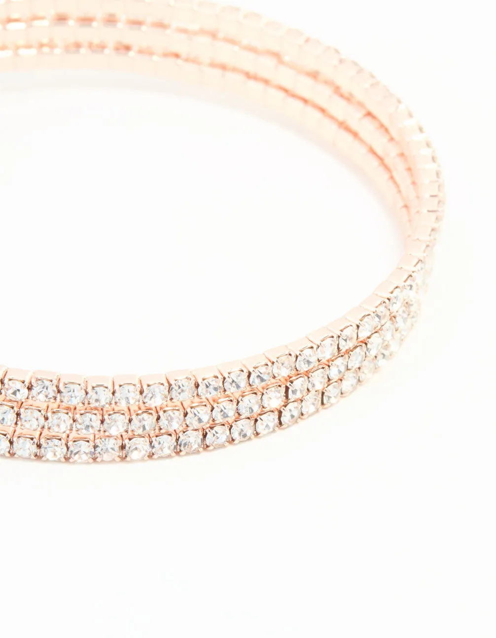 Rose Gold Diamante Spiral Bangle sold by lovisa product image thumbnail 2