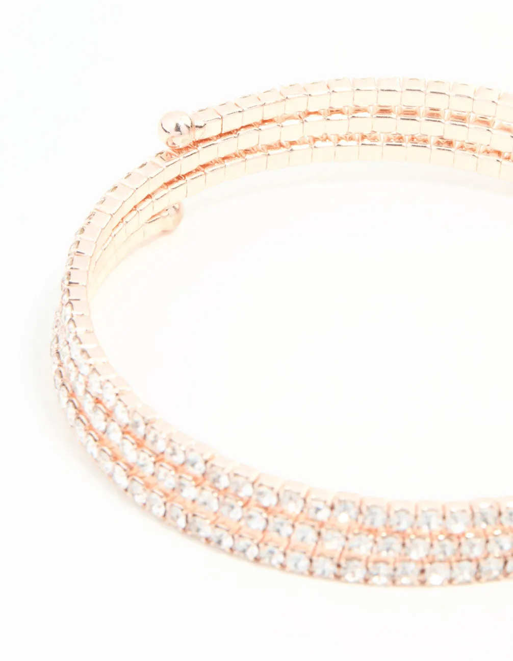 Rose Gold Diamante Spiral Bangle sold by lovisa product image thumbnail 3