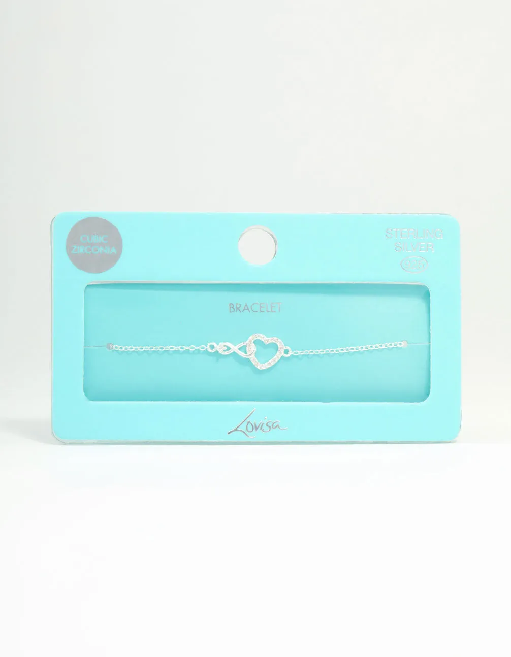 Sterling Silver Infinity & Cubic Zirconia Heart Link Bracelet sold by lovisa product image thumbnail 4