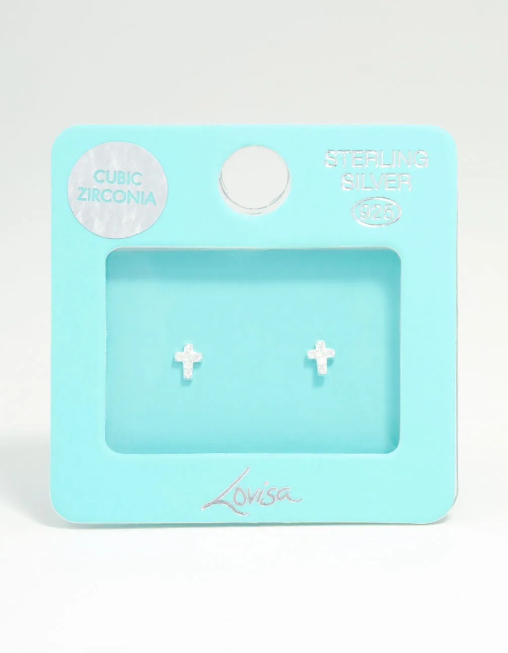 Sterling Silver Mini Cubic Zirconia Cross Stud Earrings sold by lovisa product image thumbnail 3