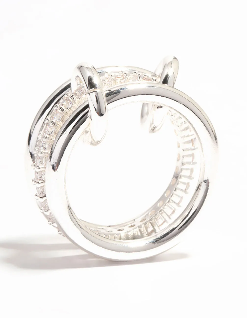 Silver Plated Stacked Rings With Connected Links sold by lovisa product image thumbnail 2