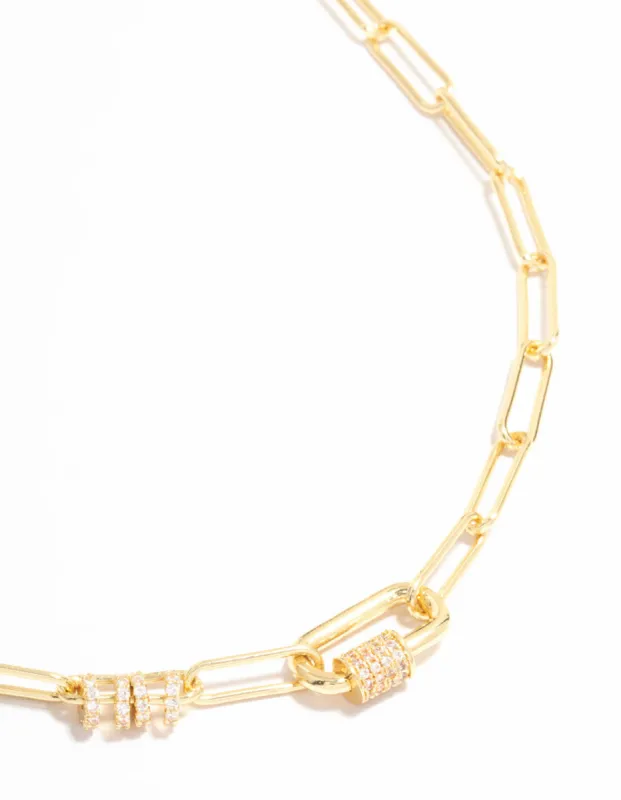 Gold Plated Oval Rondell Link Necklace sold by lovisa