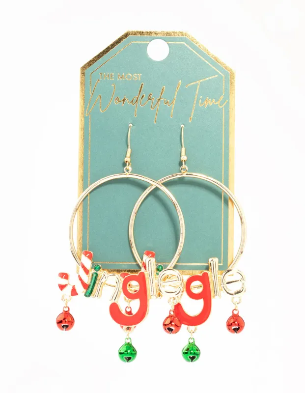 Gold Jingle Hoop Drop Earrings sold by lovisa