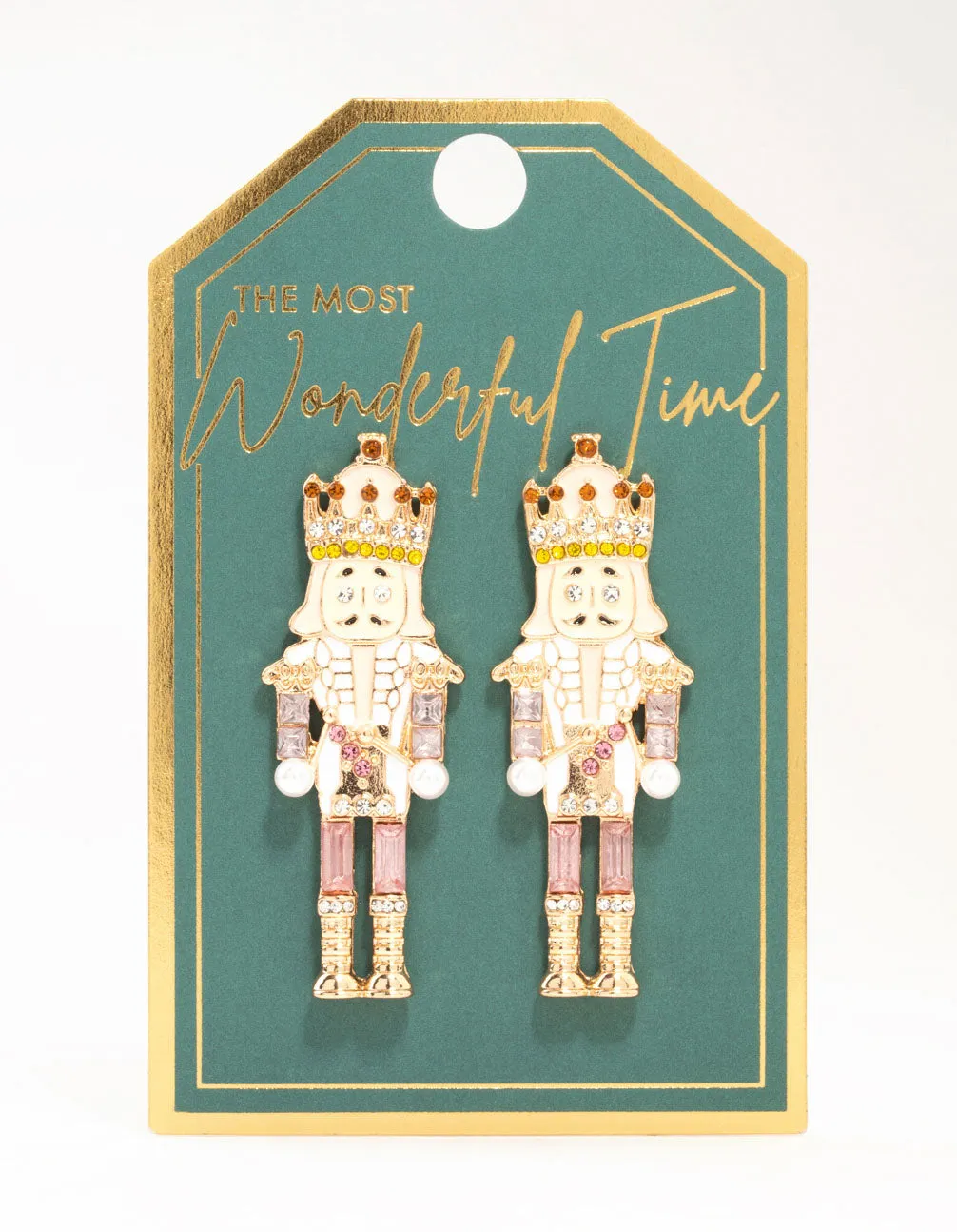 Pink & Amber Diamante Nutcracker Drop Earrings sold by lovisa product image thumbnail 4