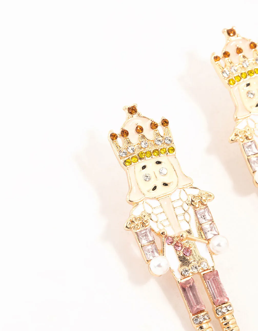 Pink & Amber Diamante Nutcracker Drop Earrings sold by lovisa product image thumbnail 2