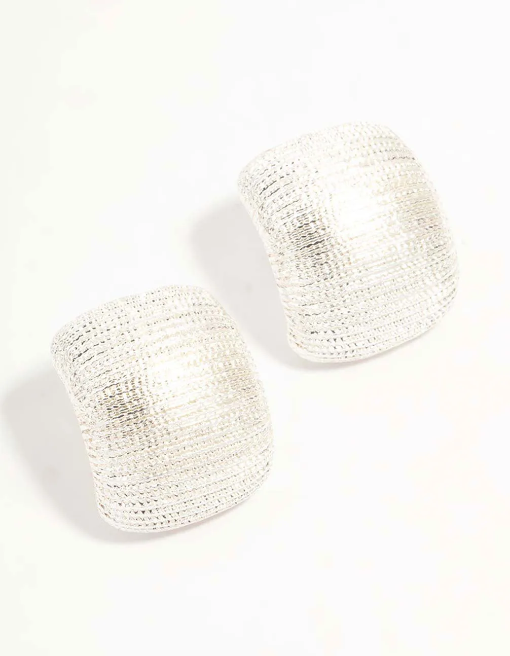 Silver Curved Textured Stud Earrings sold by lovisa
