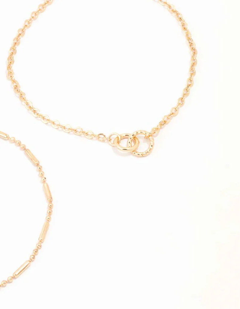 Gold Linked Circle & Chain Bracelets 2-Pack sold by lovisa product image thumbnail 2