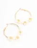 Gold Acrylic Flower Hoop Earrings sold by lovisa