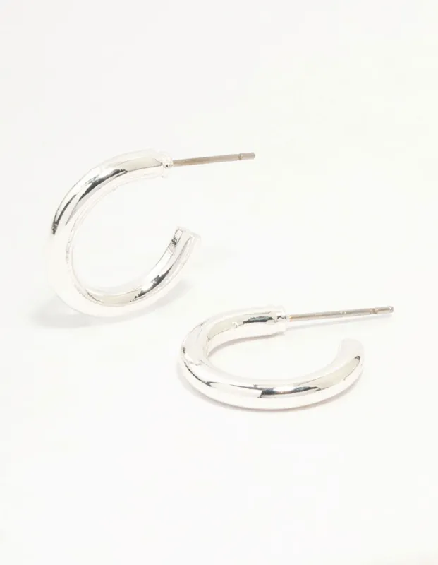 Silver Narrow Small Hoop Earrings sold by lovisa