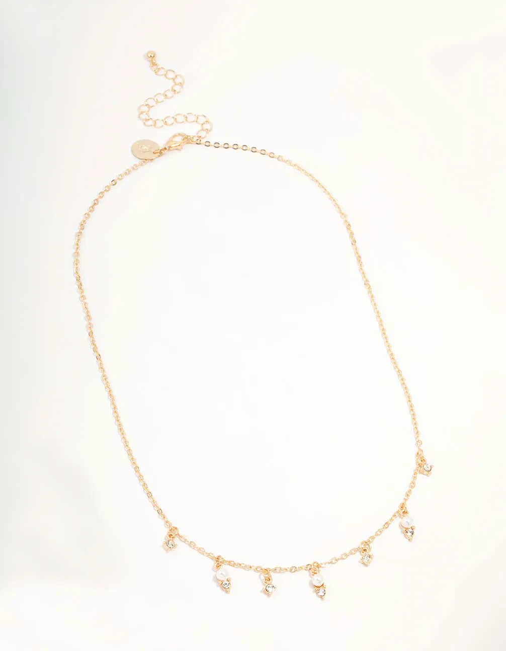 Gold Diamante & Pearl Droplet Necklace sold by lovisa product image thumbnail 2