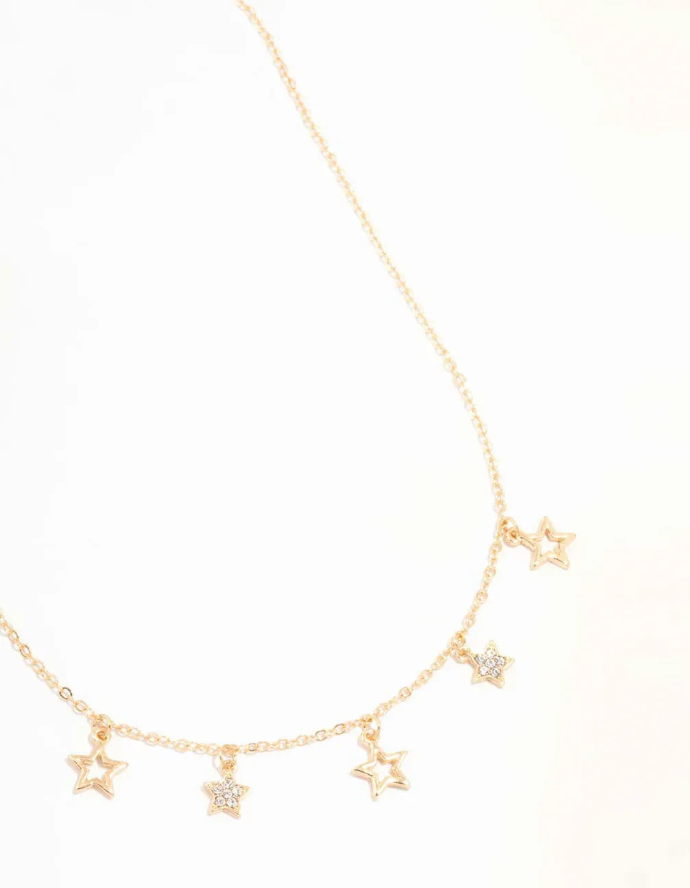 Gold Diamante Star Droplet Necklace sold by lovisa