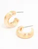 Gold Fluted Small Hoop Earrings sold by lovisa