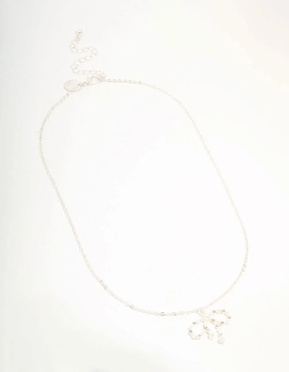 Silver Pearl Bow Pendant Necklace sold by lovisa product image thumbnail 2