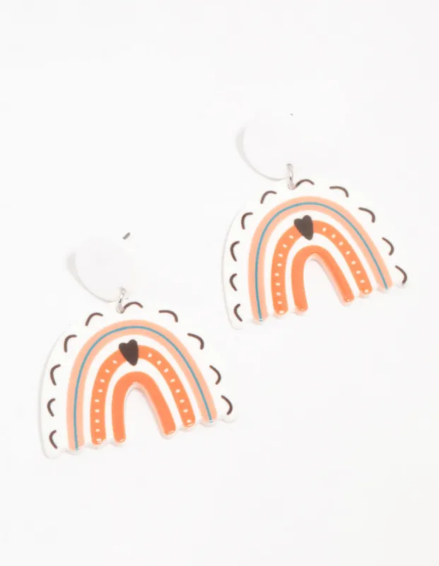 Acrylic Rainbow Disc Drop Earrings sold by lovisa