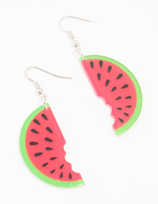Acrylic Watermelon Drop Earrings sold by lovisa
