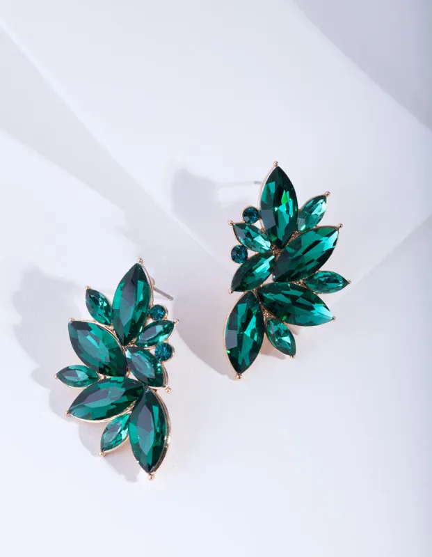 Green Marquise Statement Stud Earrings sold by lovisa
