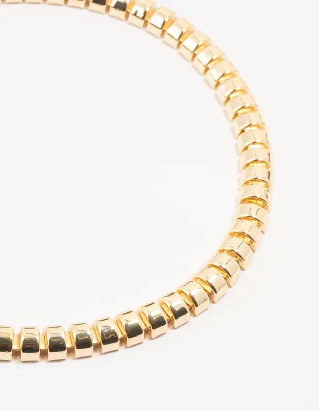 Gold Plated Rectangle Link Necklace sold by lovisa