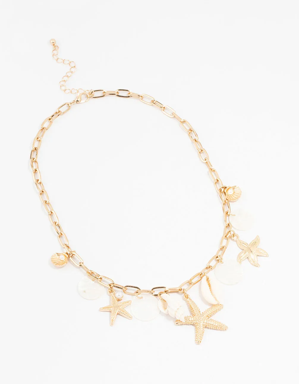 Gold Plated Genuine Shell & Stone Charm Necklace sold by lovisa product image thumbnail 2