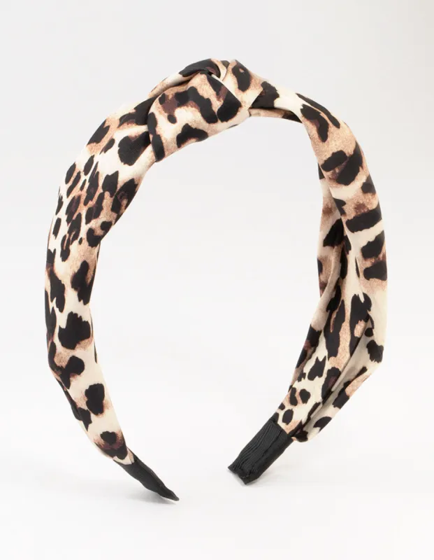 Leopard Print Knotted Fabric Headband sold by lovisa