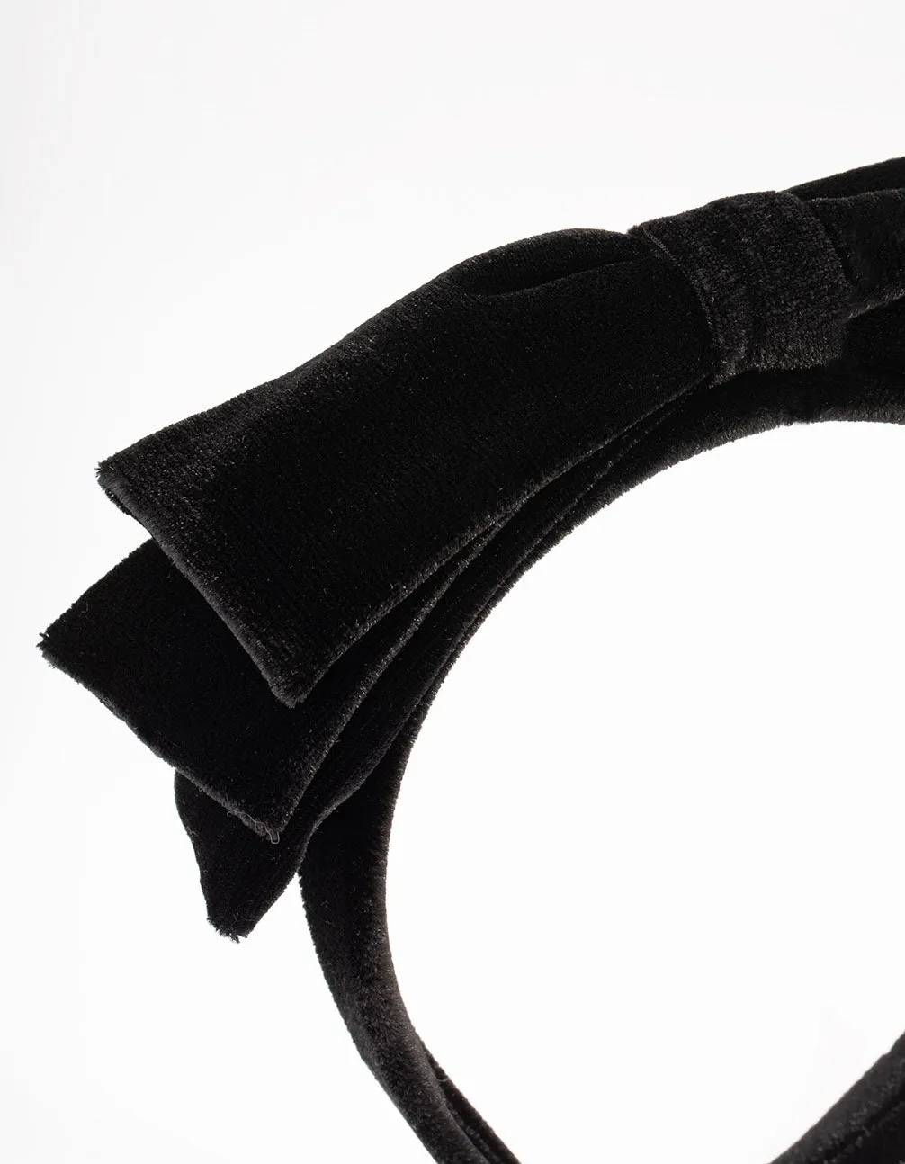 Black Velvet Fabric Large Bow Headband sold by lovisa product image thumbnail 2