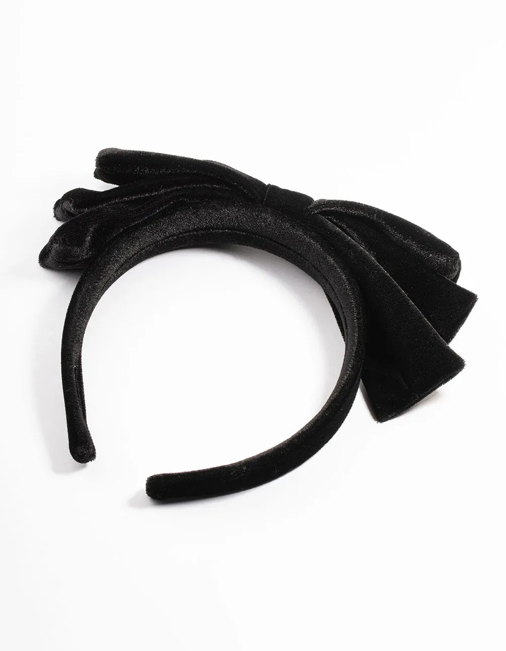 Black Velvet Fabric Large Bow Headband sold by lovisa product image thumbnail 3