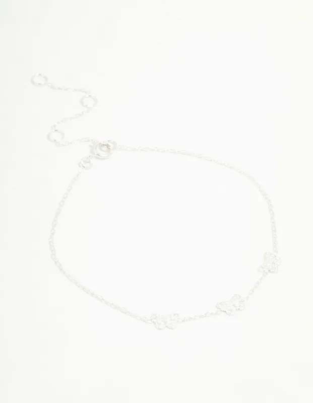 Sterling Silver Butterfly Trio Bracelet sold by lovisa