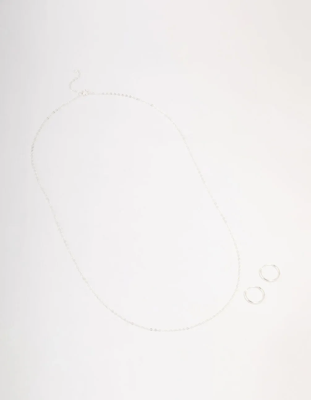 Sterling Silver Chain Necklace & Hoop Earrings Set sold by lovisa product image thumbnail 2