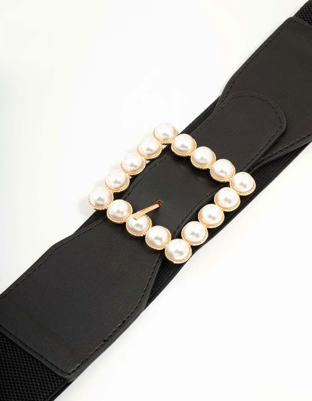 Black Fabric & Pearl Buckle Stretch Belt sold by lovisa product image thumbnail 2