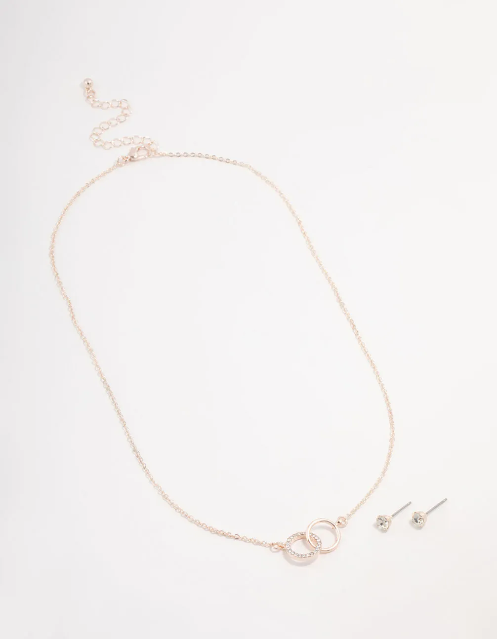 Rose Gold Linked Circle Necklaces & Stud Earrings Set sold by lovisa product image thumbnail 2