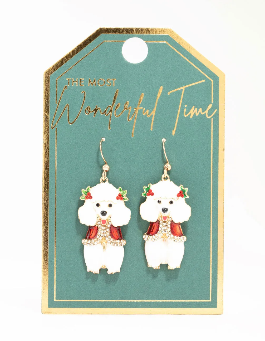 White Poodle Drop Gold Earrings sold by lovisa product image thumbnail 3