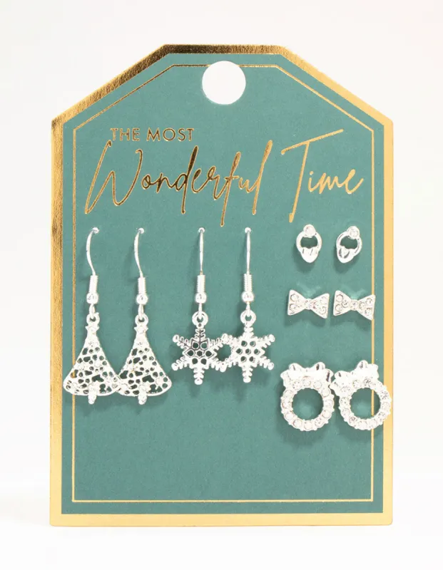 Wreath & Tree Earrings 5-Pack sold by lovisa