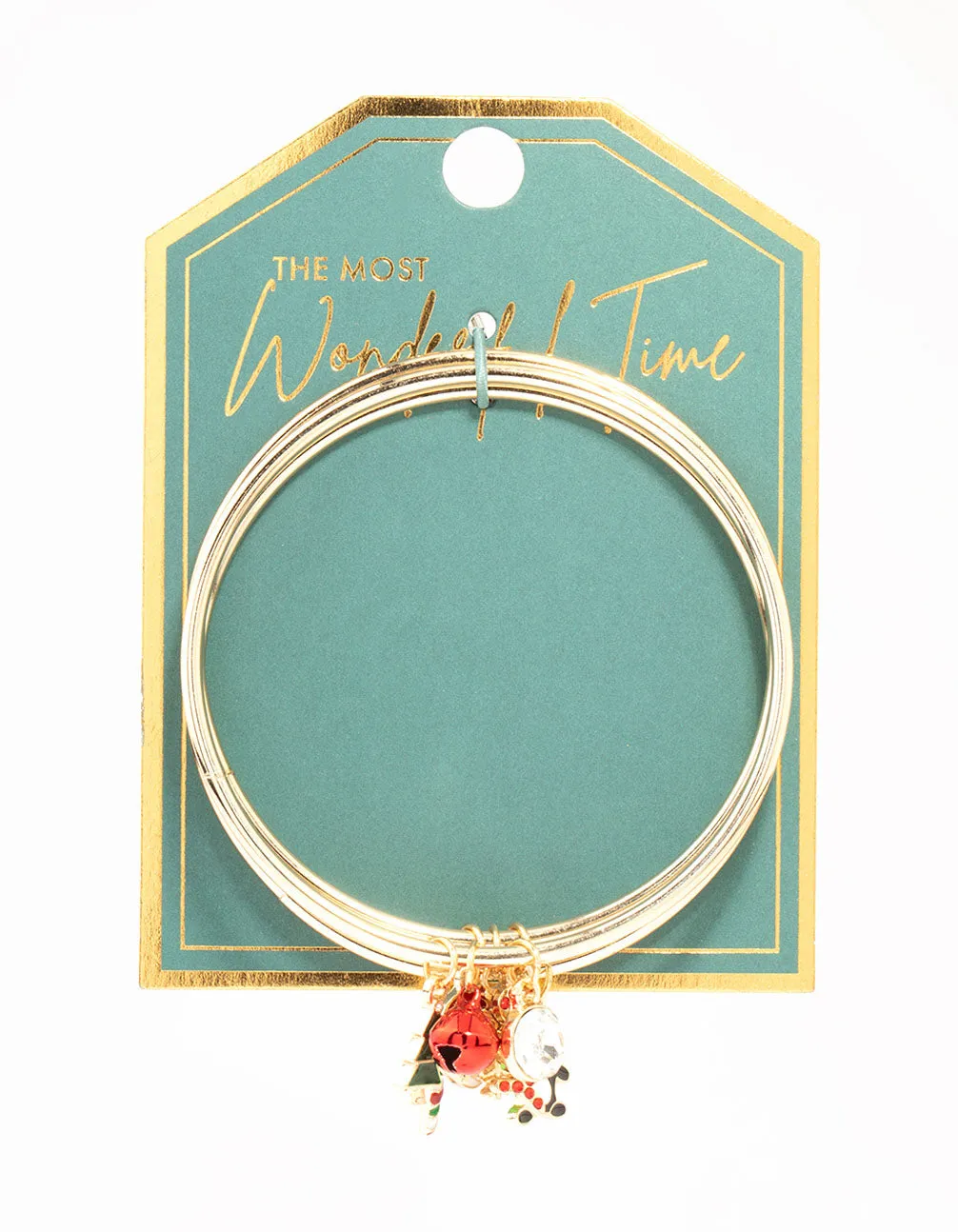 Gold Santa & Bell Stacked Bangles 3-Pack sold by lovisa