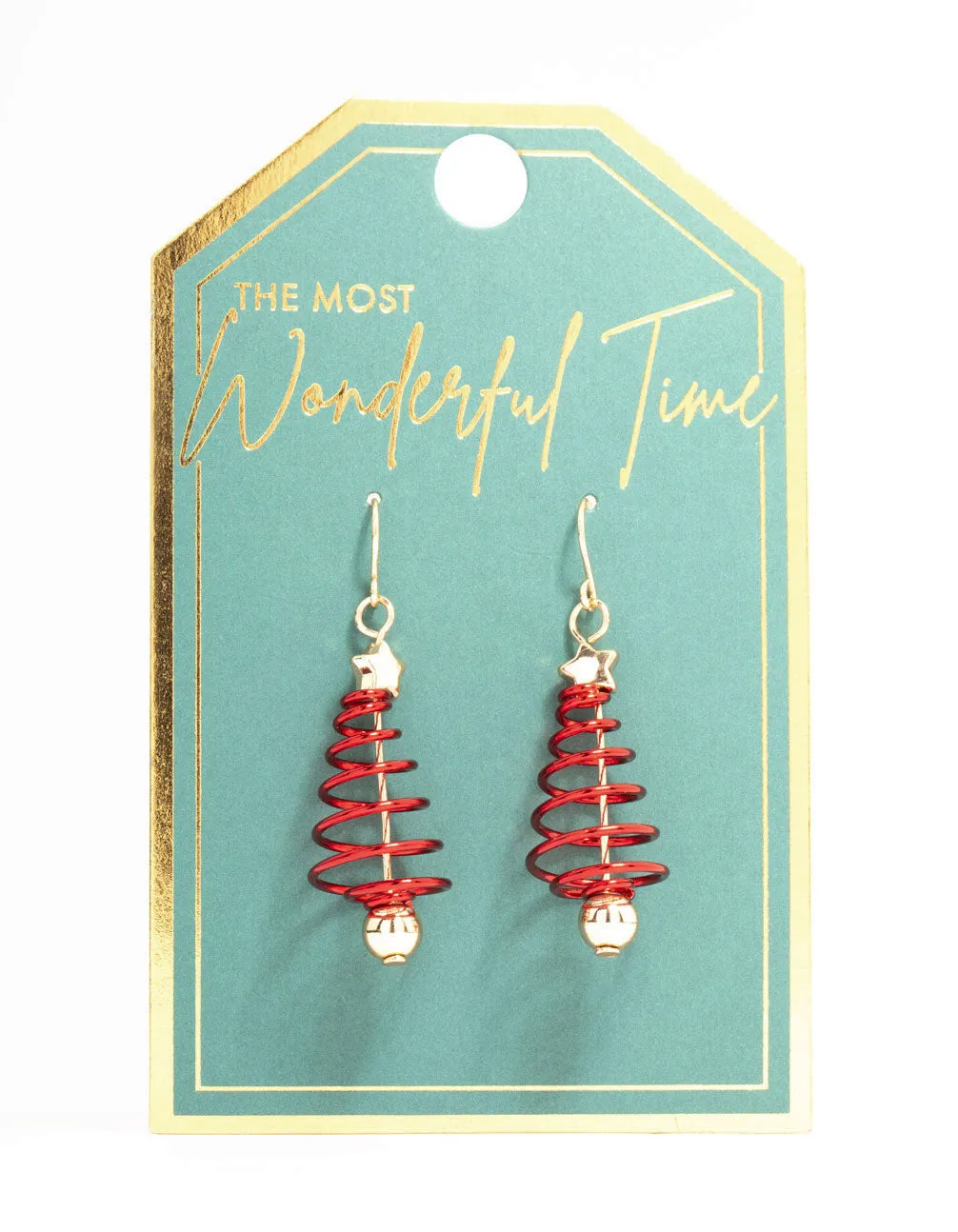 Red & Gold Spiral Tree Drop Earrings sold by lovisa product image thumbnail 3