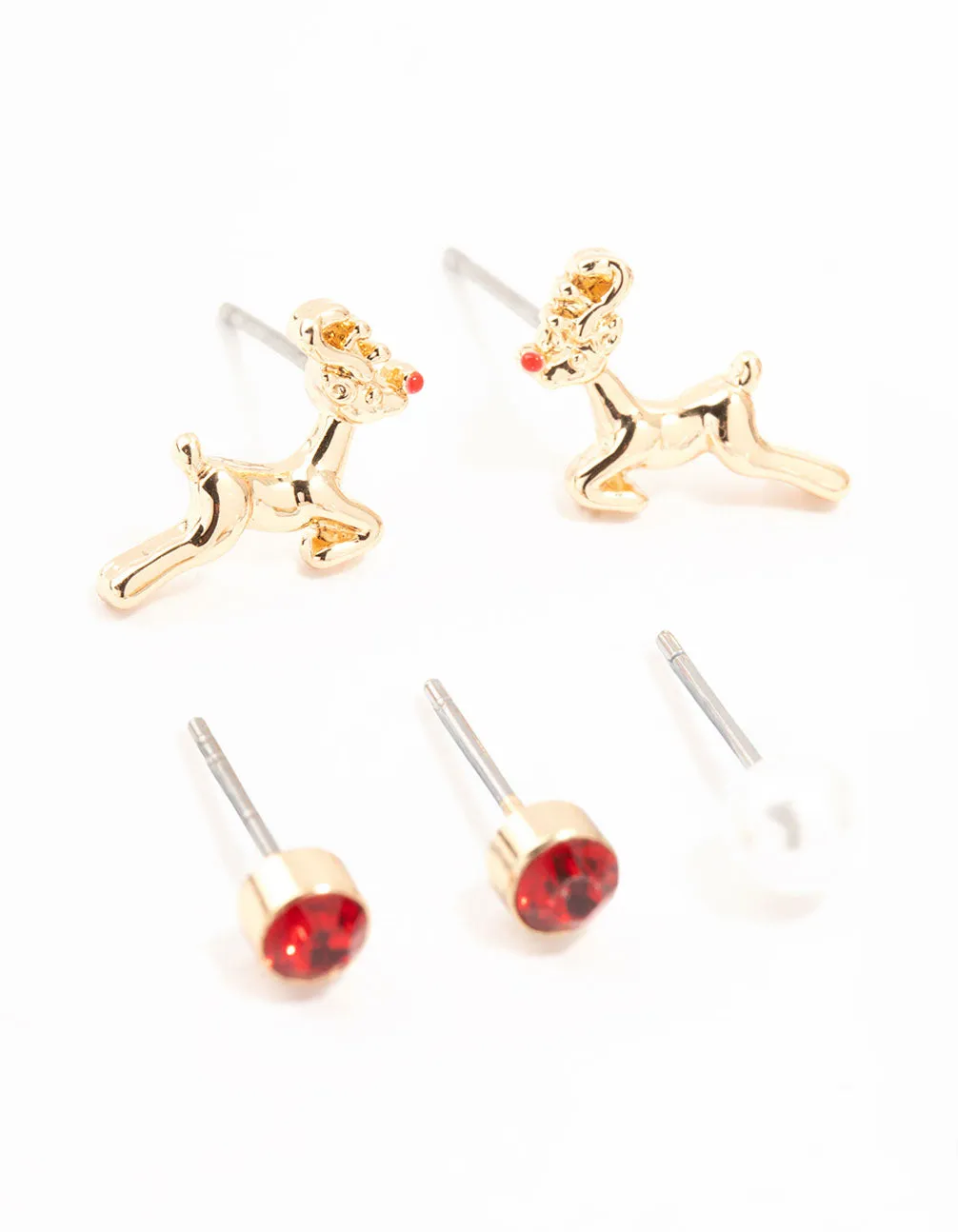 Snowflake, Pearl & Santa Earrings 5-Pack sold by lovisa product image thumbnail 2