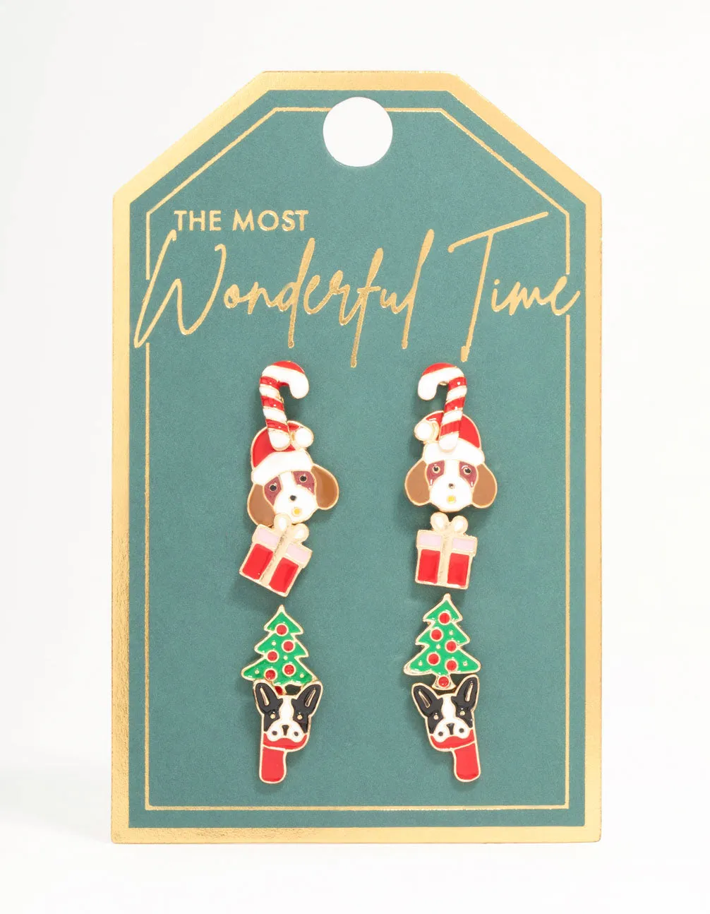 Festive Dog & Present Stud Earrings 5-Pack sold by lovisa product image thumbnail 3