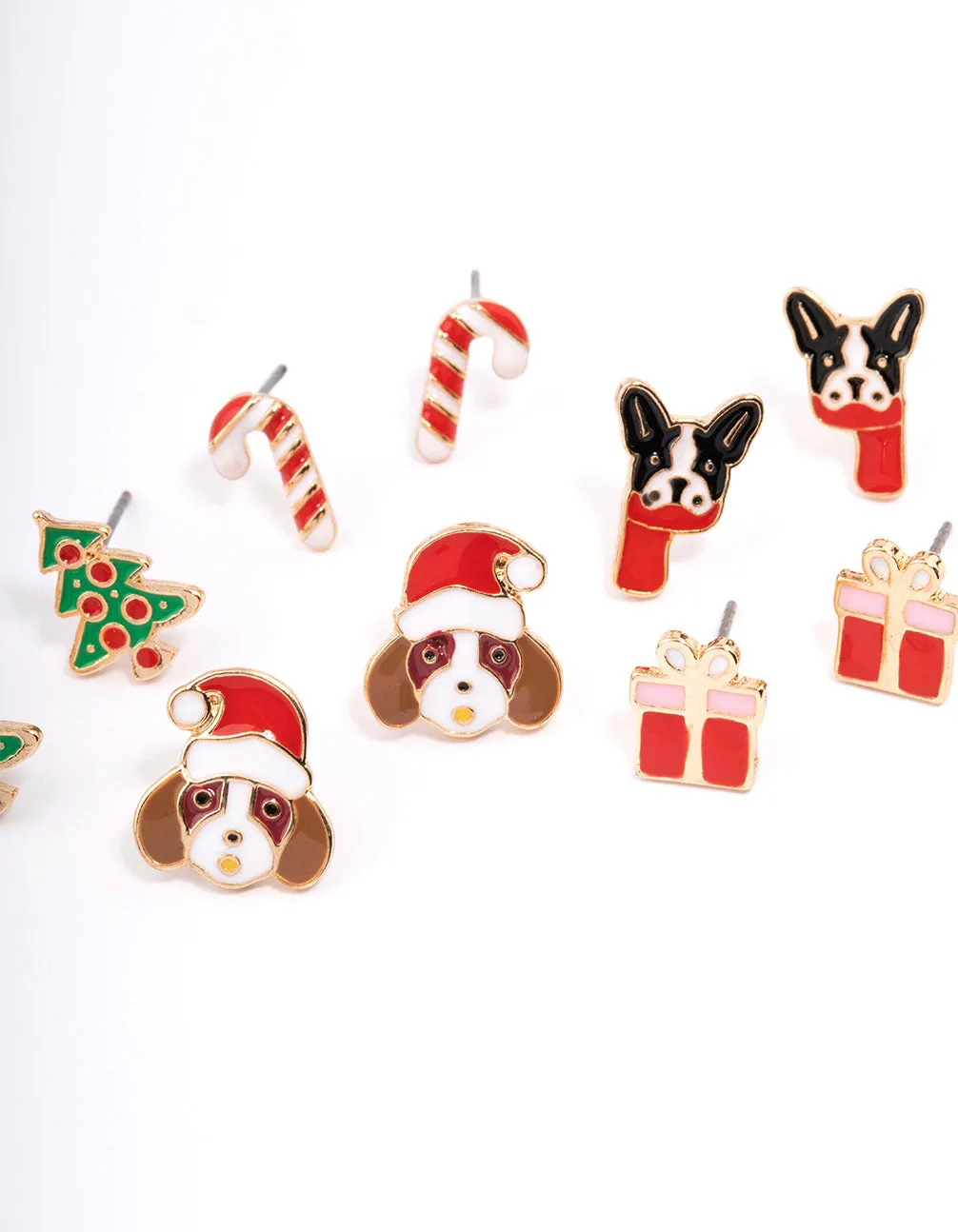 Festive Dog & Present Stud Earrings 5-Pack sold by lovisa product image thumbnail 2