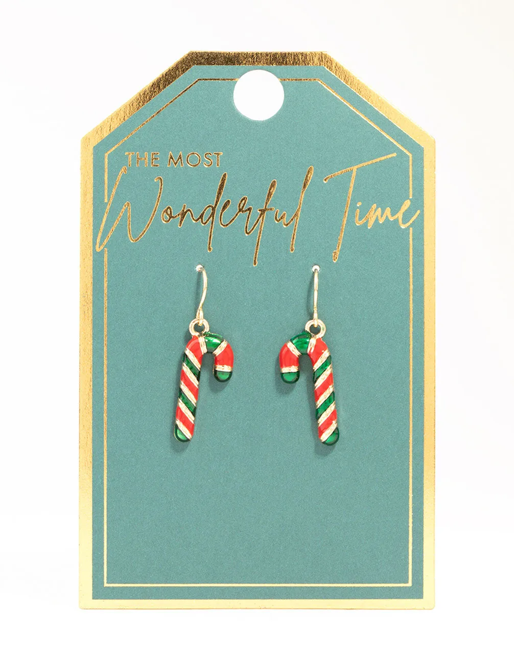 Red & Green Candy Cane Enamel Drop Earrings sold by lovisa product image thumbnail 3